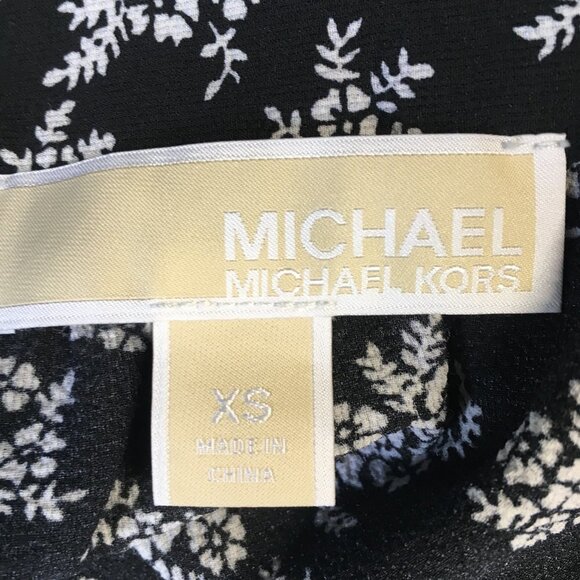 MICHAEL by Michael Kors Black and White Floral Ruffles Wrap Skirt Size XS - Picture 7 of 7